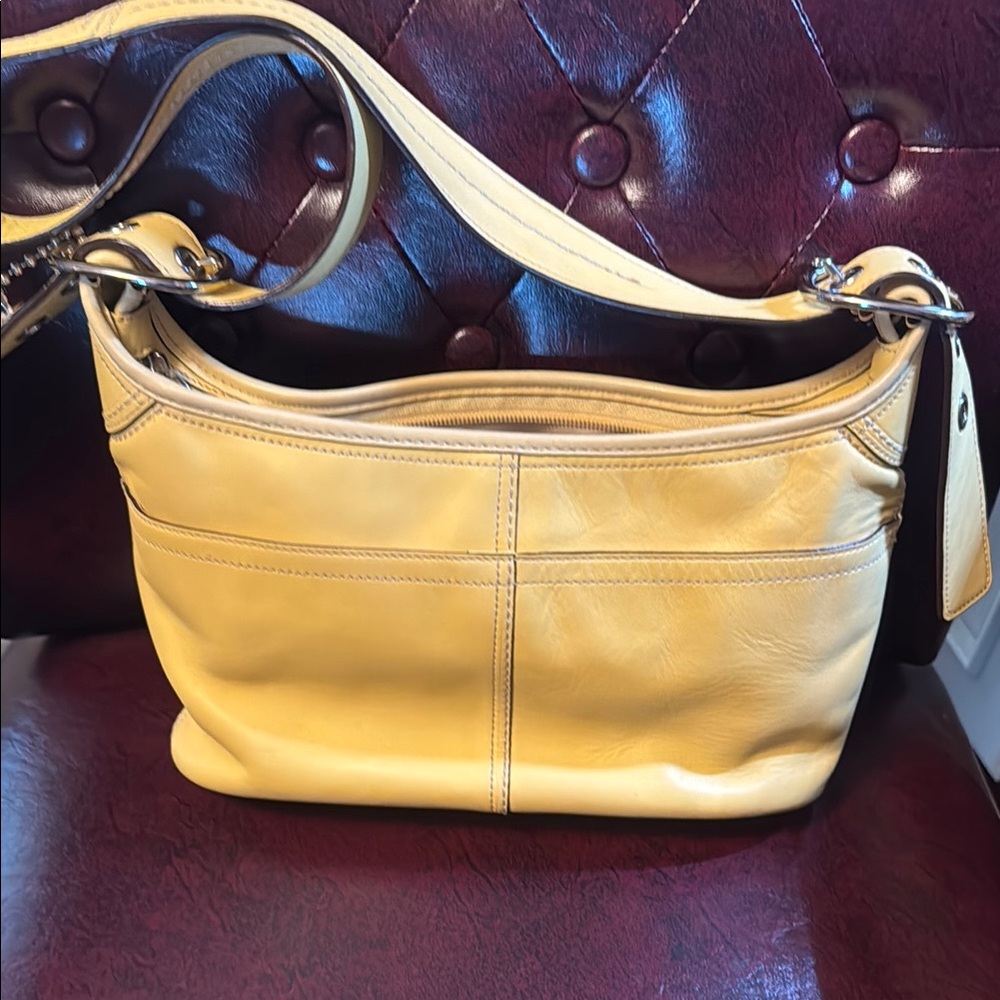Yellow Leather Shoulder Bag